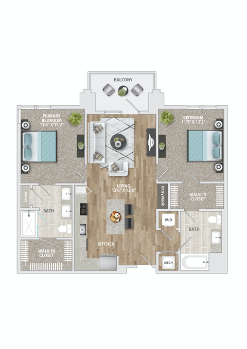 the lincoln floor plan at Delamarre at Celebration, Celebration, FL 34747